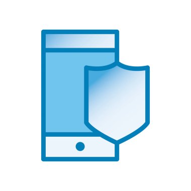 Kalkan çizgisi ve gradyan biçim vektör tasarımlı akıllı telefon