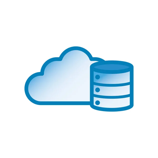 Cloud Computing und Web-Hosting-Linie und Gradientenstil-Icon-Vektor-Design — Stockvektor