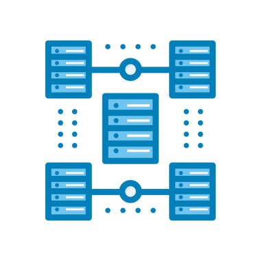Web sunucu satırı ve gradyan biçim ikon vektör tasarımı