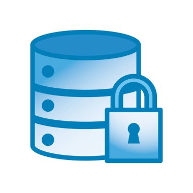 Asma kilit hattı ve gradyan biçim vektör tasarımı ile ağ sunucusu