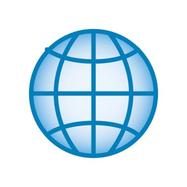 Küresel küre çizgisi ve gradyan biçim ikonu vektör tasarımı