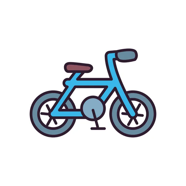 Línea de bicicleta aislada y diseño de vector icono de estilo de relleno — Vector de stock