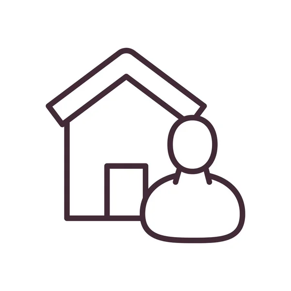 Avatar with house line icon vector design — стоковый вектор