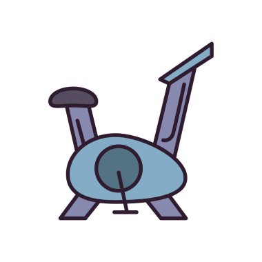 spor salonu durağan bisiklet hattı ve biçim ikonu vektör tasarımını doldur