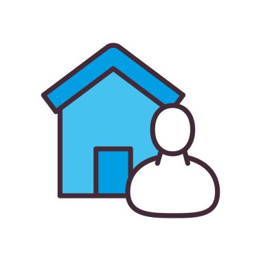 Ev satırı ve biçim ikonu vektör tasarımına sahip Avatar