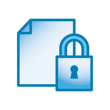 asma kilit ve belge kağıt satırı ve gradyan biçim vektör tasarımı