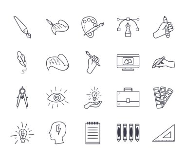 Sanat ve tasarım çizgisi biçim vektör tasarımı