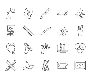 Sanat ve tasarım çizgisi biçim vektör tasarımı