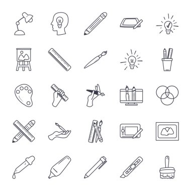 Sanat ve tasarım çizgisi biçim vektör tasarımı