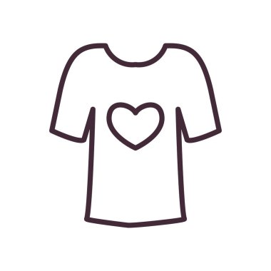Gönüllü tişörtü kalp çizgisi biçim vektör tasarımı