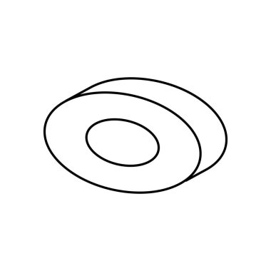 Torus geometrik şekil simgesi, satır biçimi
