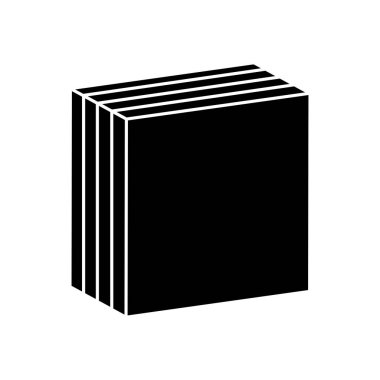 Geometrik şekiller konsepti, kare simgesi, siluet biçimi