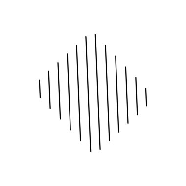 Geometrik şekiller konsepti, eşkenar dörtgen şekilli çizgiler, siluet biçimi