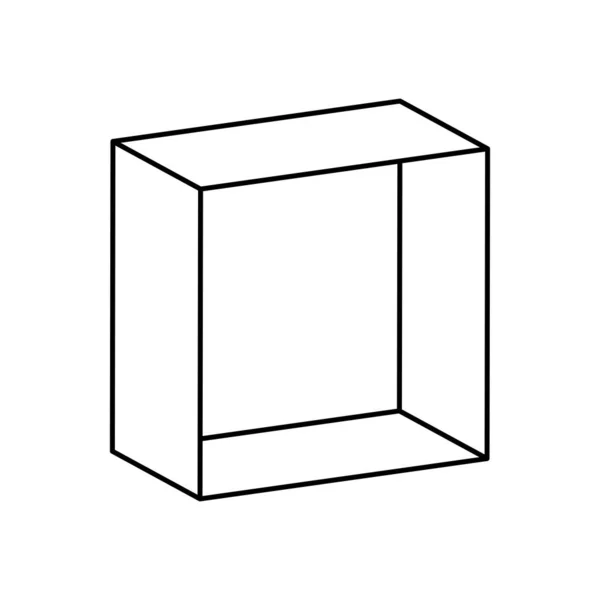 Geometrische Formen Konzept, 3D-Quadrat-Symbol, Linienstil — Stockvektor