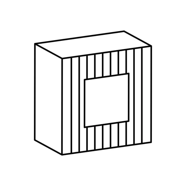 Icono de forma geométrica cubo, estilo de línea — Vector de stock