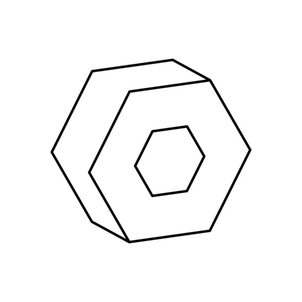 Forme géométrique hexagonale 3d, style ligne — Image vectorielle