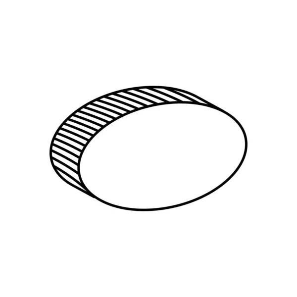 3d ellipse shape icon, line style — Stock Vector