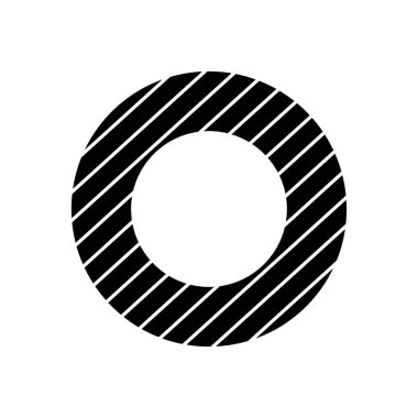 Geometrik şekiller konsepti, halka şekli simgesi, siluet biçimi