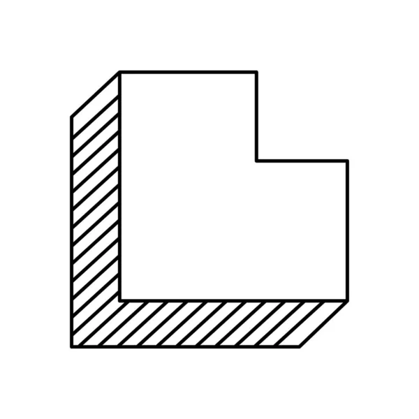 Geometrische vorm met strepen, lijnstijl — Stockvector
