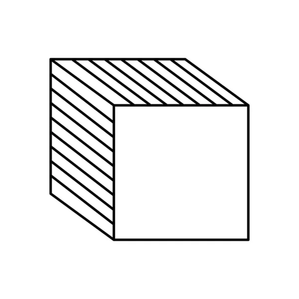 Geometrisches Formenkonzept, Würfel mit Streifendesign, Linienstil — Stockvektor