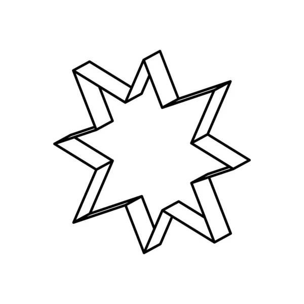 Concept de formes géométriques, icône étoile géométrique, style ligne — Image vectorielle