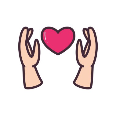 El çizgisi ve biçim ikonu vektör tasarımı arasındaki kalp