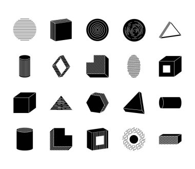 simge kübü ve geometrik şekiller, siluet biçimi