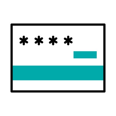 siber güvenlik konsepti, kredi kartı simgesi, yarım çizgi yarı renk