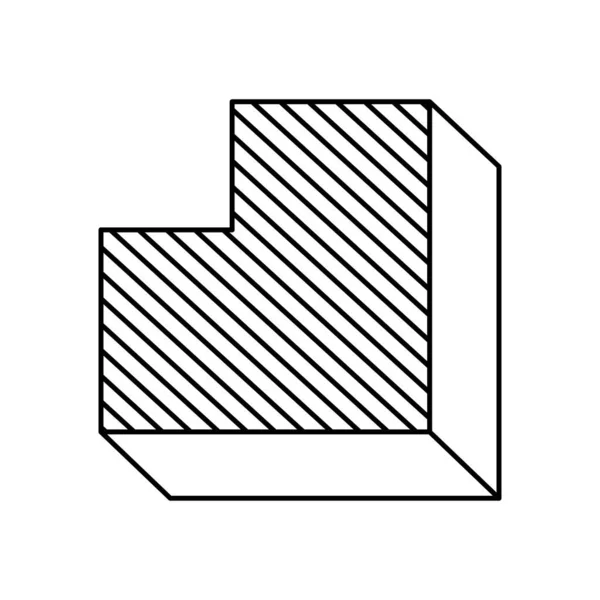 Geometrische Form mit gestreiftem Design, Linienstil — Stockvektor