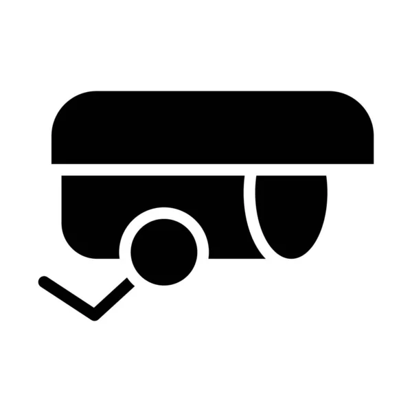 Icona della telecamera di sicurezza, stile silhouette — Vettoriale Stock