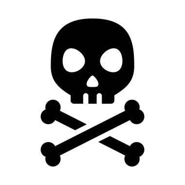 Çapraz kemikli tehlikeli kafatası, siluet tarzı