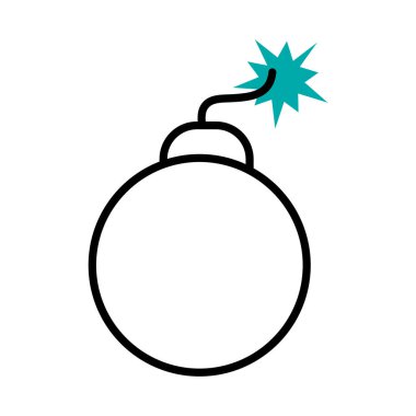 bomba simgesi, yarı satır yarı renk