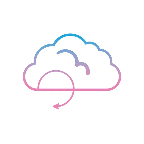 Computação em nuvem com design de vetor ícone de estilo de gradiente de seta de repetição —  Vetores de Stock
