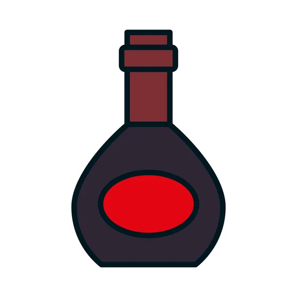 Rum fles pictogram, lijn en vul stijl — Stockvector