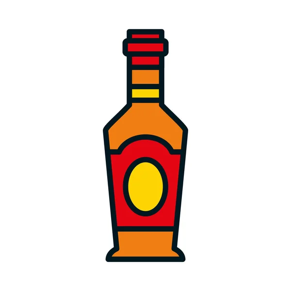 Бутылка иконки рома, строка и стиль заливки — стоковый вектор