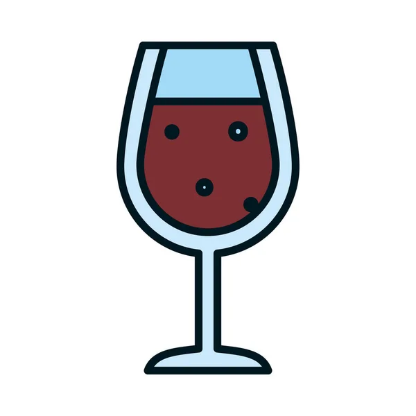 Икона бокала вина, стиль линии — стоковый вектор