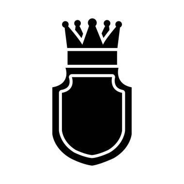 Taç simgesi ile dekoratif kalkan, siluet tarzı