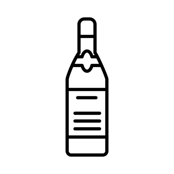 Gin Flasche Symbol, Linie Stil — Stockvektor