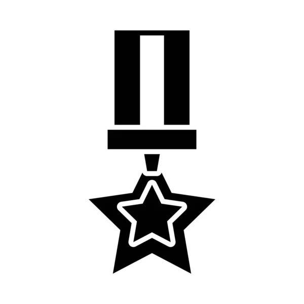Ícone de crachá estrela, estilo silhueta —  Vetores de Stock