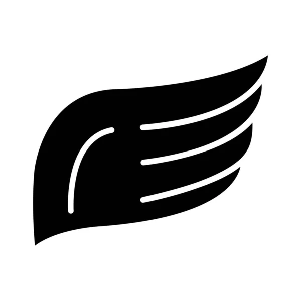 Εικόνα εικονιδίου φτερών, στυλ σιλουέτας — Διανυσματικό Αρχείο