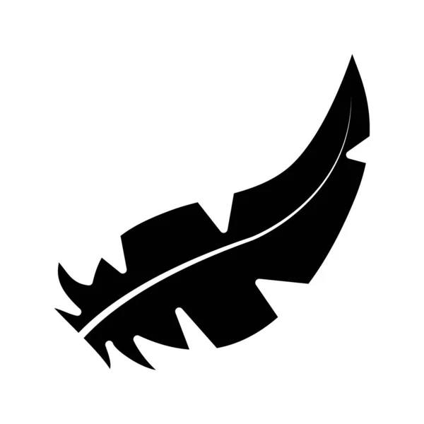 Fjäder ikon bild, silhuett stil — Stock vektor