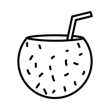 Hindistan cevizi kokteyli ikonu, satır biçimi