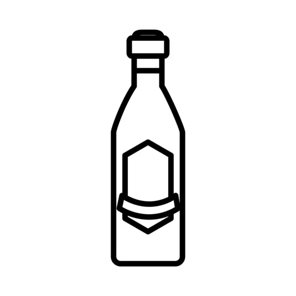 Rum fles pictogram, lijn stijl — Stockvector
