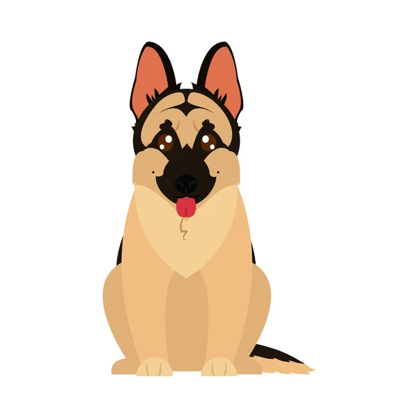 Tysk herde hund ikon, platt stil — Stock vektor