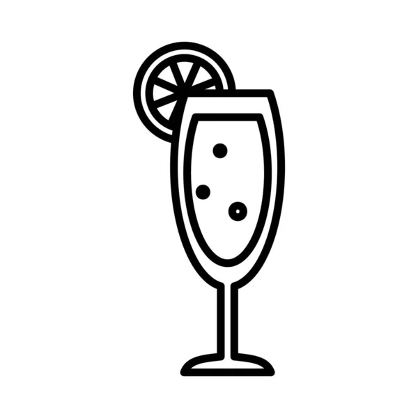 Koktejlová ikona Mimosa, styl čáry — Stockový vektor