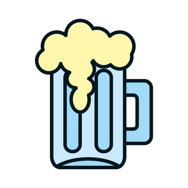 Icono de taza de cerveza, línea y estilo de relleno — Vector de stock
