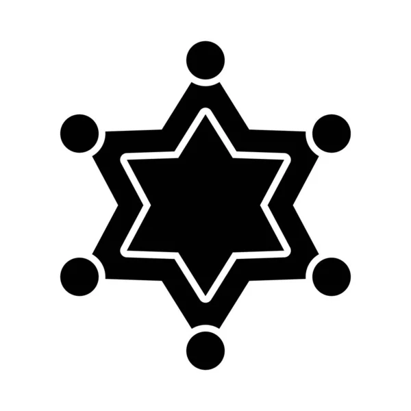 Şerif Yıldız ikonu, siluet tarzı — Stok Vektör