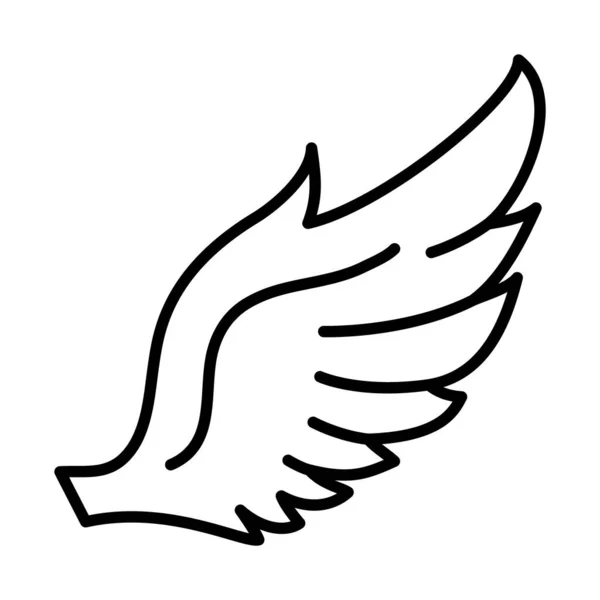 Kanat kuşu simgesi, satır biçimi — Stok Vektör