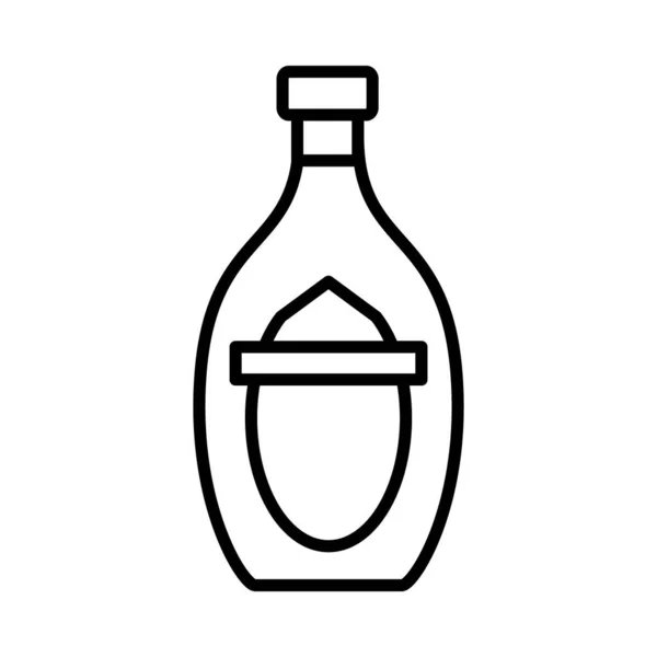 Fles gin pictogram, lijn stijl — Stockvector