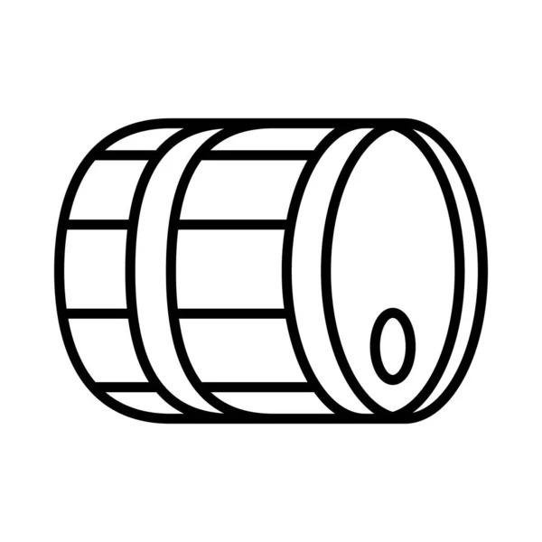 Icono de barril de madera, estilo de línea — Vector de stock